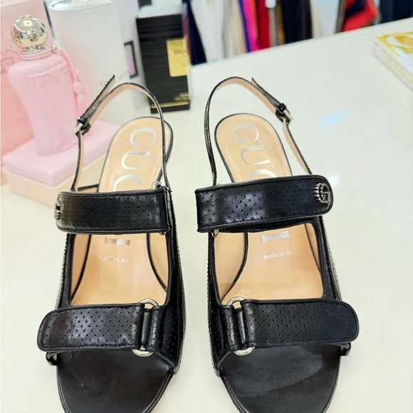 Gucci Black Perforated Heels - Picture 3 of 7